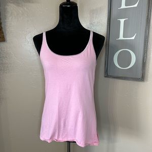 Pink with silver sparkle edge tank top